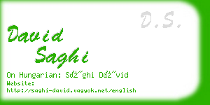 david saghi business card